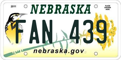 NE license plate FAN439