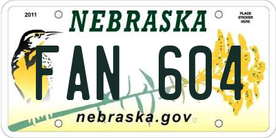 NE license plate FAN604