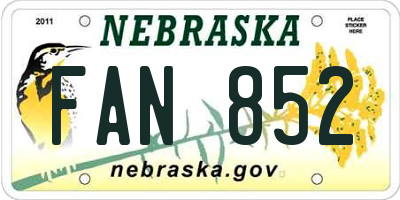 NE license plate FAN852