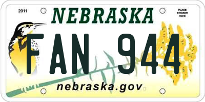 NE license plate FAN944