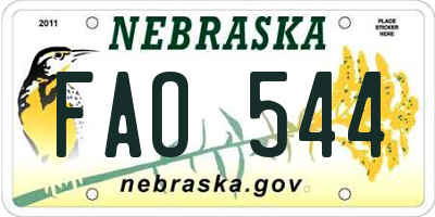 NE license plate FAO544