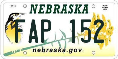 NE license plate FAP152
