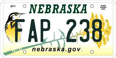 NE license plate FAP238