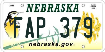 NE license plate FAP379