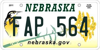 NE license plate FAP564
