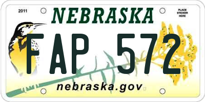 NE license plate FAP572