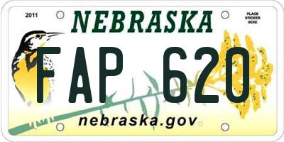 NE license plate FAP620