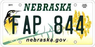 NE license plate FAP844
