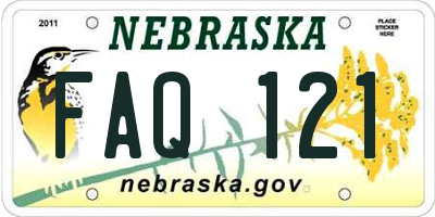 NE license plate FAQ121