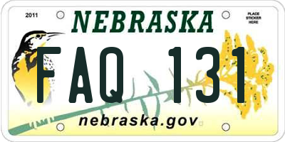 NE license plate FAQ131