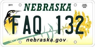 NE license plate FAQ132