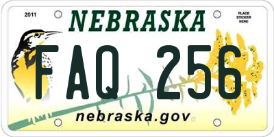 NE license plate FAQ256