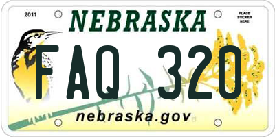 NE license plate FAQ320