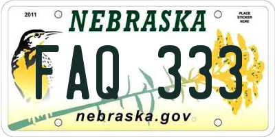 NE license plate FAQ333
