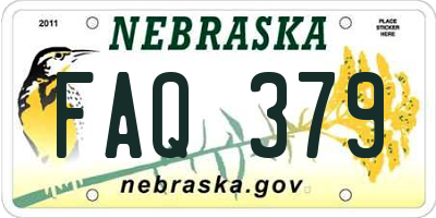 NE license plate FAQ379