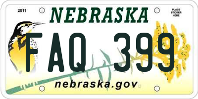 NE license plate FAQ399