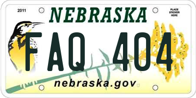 NE license plate FAQ404