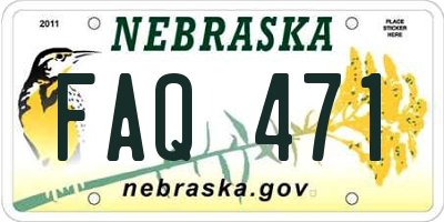 NE license plate FAQ471