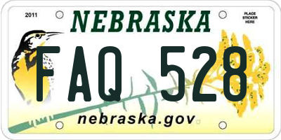 NE license plate FAQ528