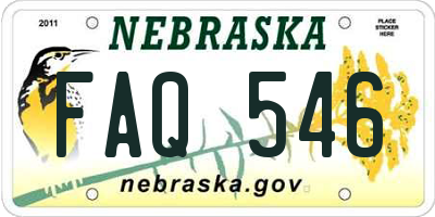 NE license plate FAQ546