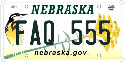 NE license plate FAQ555