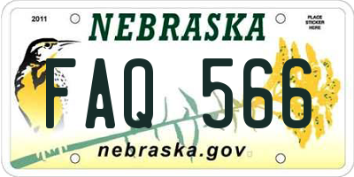 NE license plate FAQ566