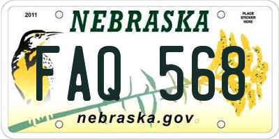 NE license plate FAQ568
