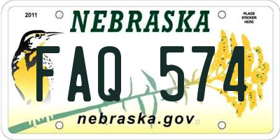 NE license plate FAQ574