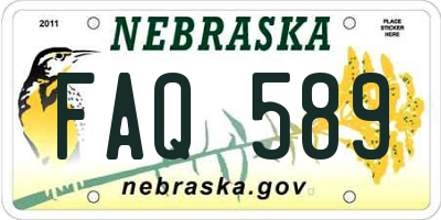 NE license plate FAQ589