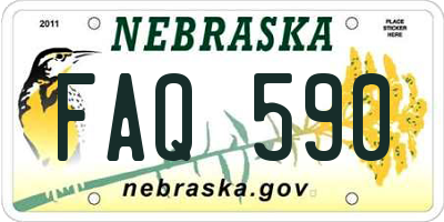 NE license plate FAQ590
