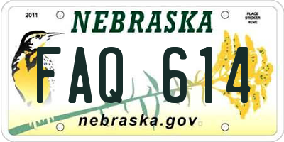 NE license plate FAQ614