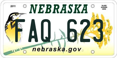 NE license plate FAQ623