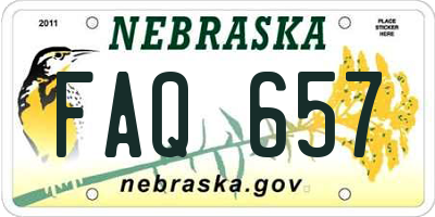 NE license plate FAQ657