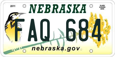 NE license plate FAQ684