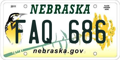 NE license plate FAQ686