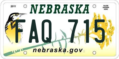 NE license plate FAQ715