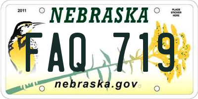 NE license plate FAQ719