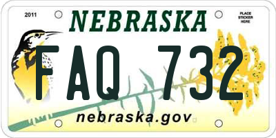 NE license plate FAQ732