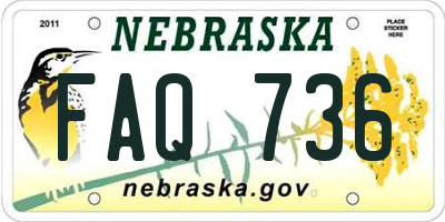 NE license plate FAQ736