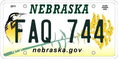 NE license plate FAQ744