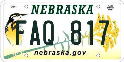 NE license plate FAQ817