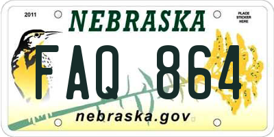 NE license plate FAQ864