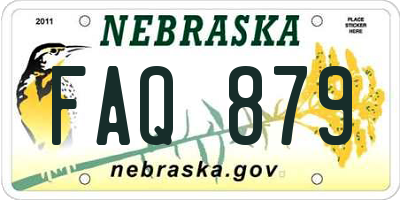 NE license plate FAQ879