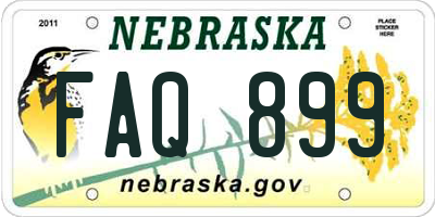 NE license plate FAQ899