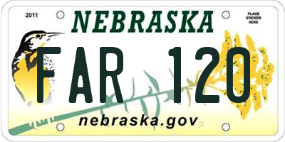 NE license plate FAR120