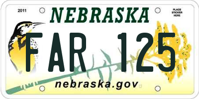 NE license plate FAR125