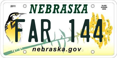 NE license plate FAR144