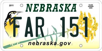 NE license plate FAR151