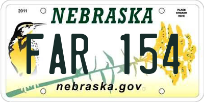 NE license plate FAR154