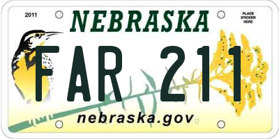 NE license plate FAR211
